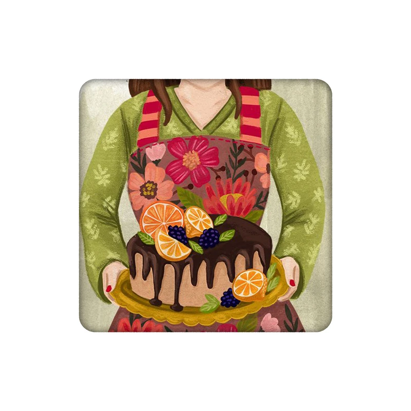 زیرلیوانی طرح کیک پرتقالی کد 0335046