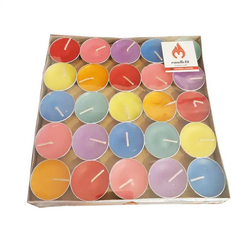 شمع وارمر کندلیت مدل هفت رنگ مجموعه 50 عددی