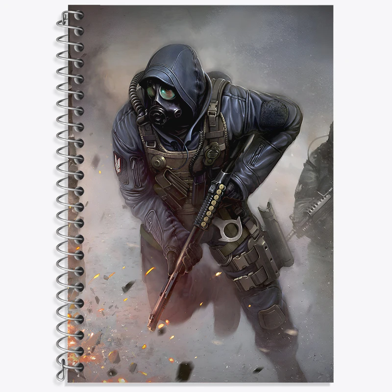 دفتر زبان 50 برگ خندالو مدل سه خط طرح کانتر استرایک (Counter Strike)  کد N4941