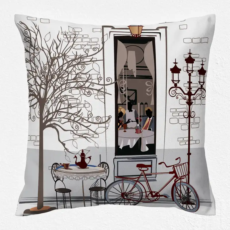 کاور کوسن مدل کافه دورو طرح دار کد 10149