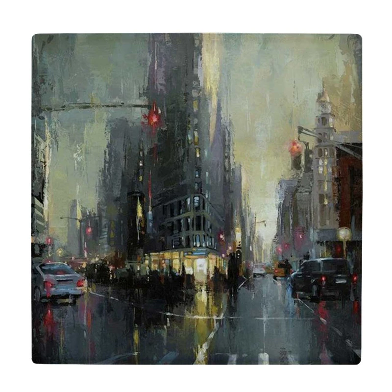 زیر لیوانی  طرح نقاشی شهر بارانی کد    5989812_4915