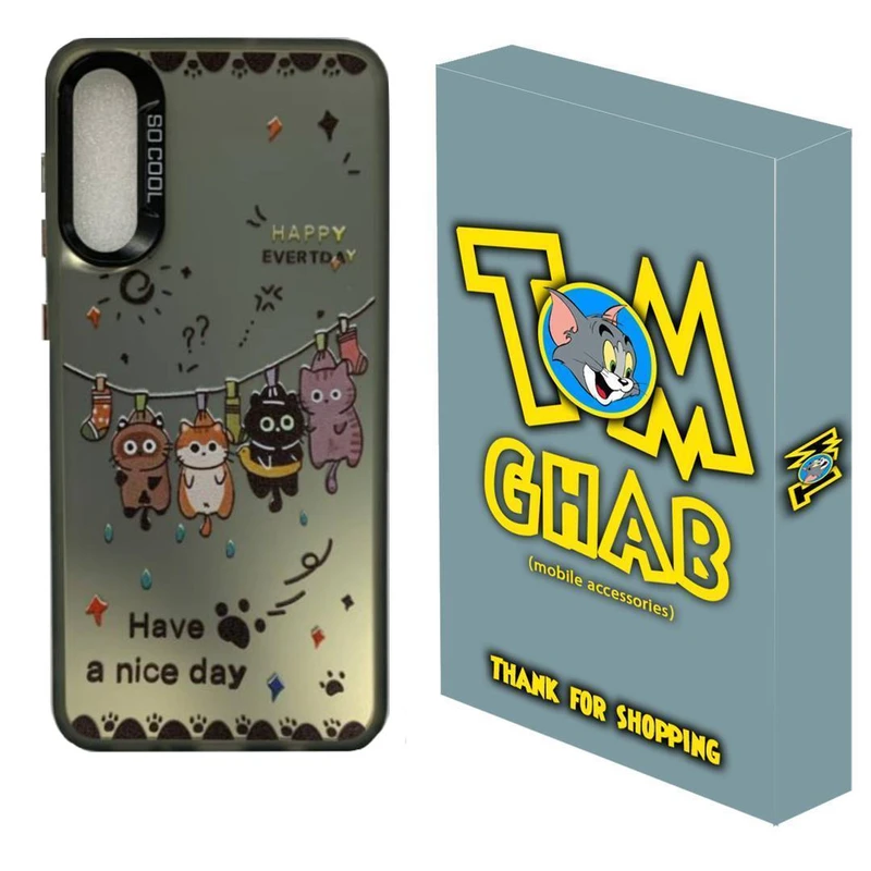  کاور قاب تام مدل سوکول طرح گربه رخت آویز مناسب برای گوشی موبایل سامسونگ Galaxy A30s/Galaxy A50/Galaxy A50s 