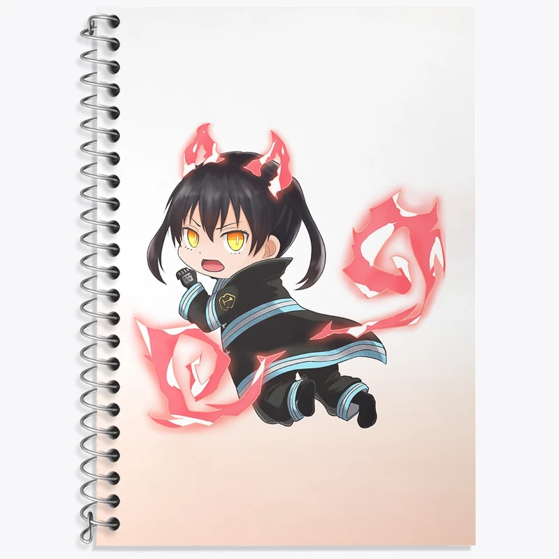 دفتر زبان 50 برگ خندالو مدل سه خط طرح تاماکی انیمه نیروی آتش کد 32258