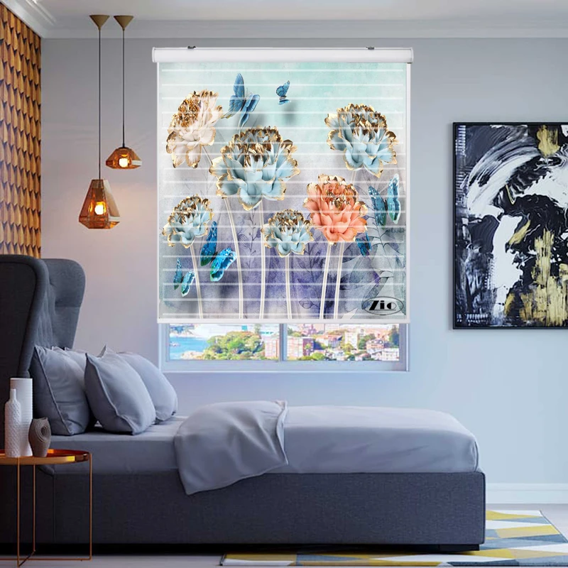 پرده زبرا مدل سیلوئت 3D1005 سایز 150x150 سانتی متر