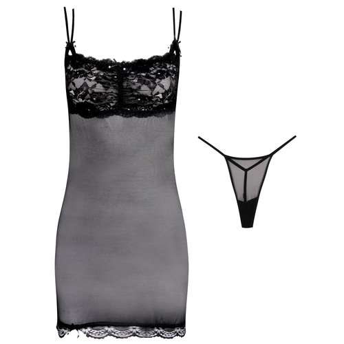 لباس خواب زنانه ماییلدا مدل گیپور کد 4017 رنگ مشکی