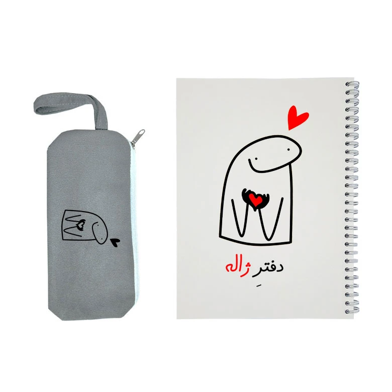 دفتر مشق 50 برگ طرح ژاله به همراه جامدادی