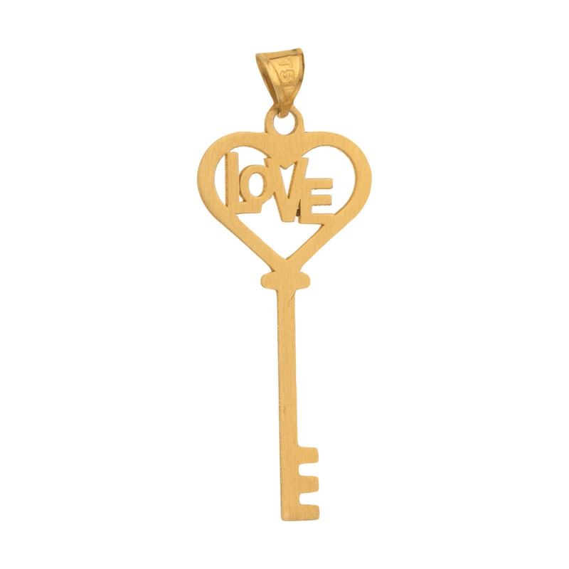 آویز گردنبند طلا 18 عیار زنانه نیکان گلد طرح کلید عشق