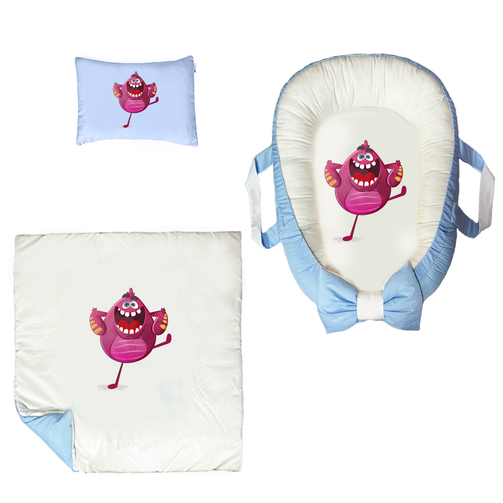 سرویس خواب سه تکه نوزاد مدل گارد محافظ دار طرح فانتزی کد 046