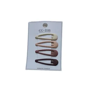 گیره مو دخترانه مدل تق تقی شمعی مات بسته 4 عددی