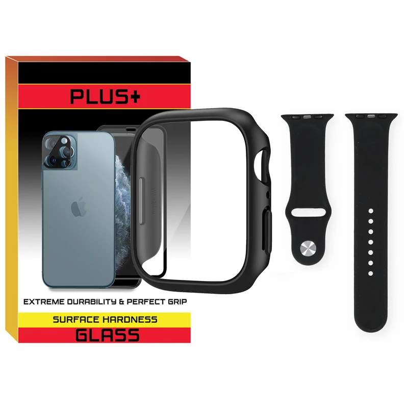 بند پلاس مدل Soft-Guard-PL مناسب برای اپل واچ Series SE 2022 Aluminum Case 40mm / SE 2021 Aluminum Case 40mm / Series 5 40mm / Series 6 40mm / Series 4 40mm به همراه کاور