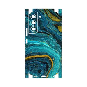 MAHOOT Turquoise marblewith golden streaks-FullSkin Cover Sticker for Samsung Galaxy S22 5G