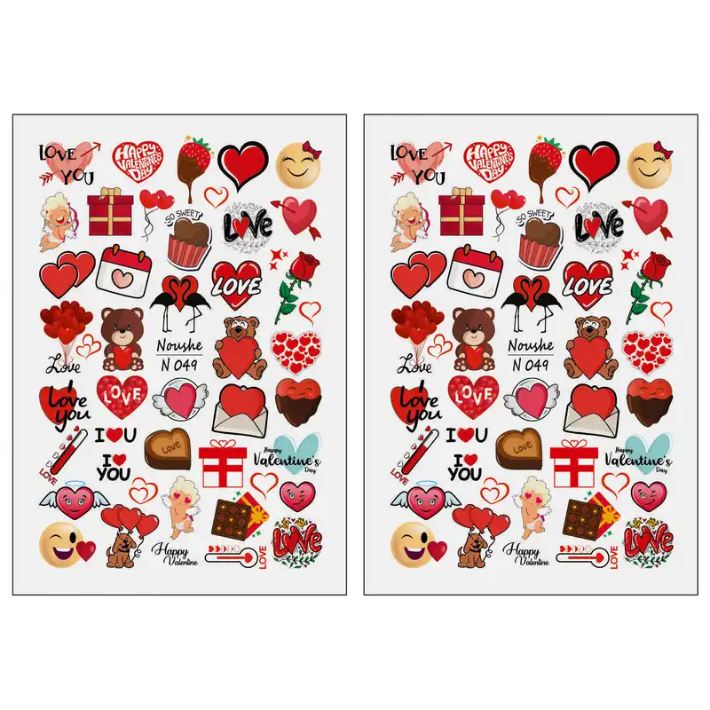 برچسب لنز ناخن مدل عشق کد N049 مجموعه 2 عددی