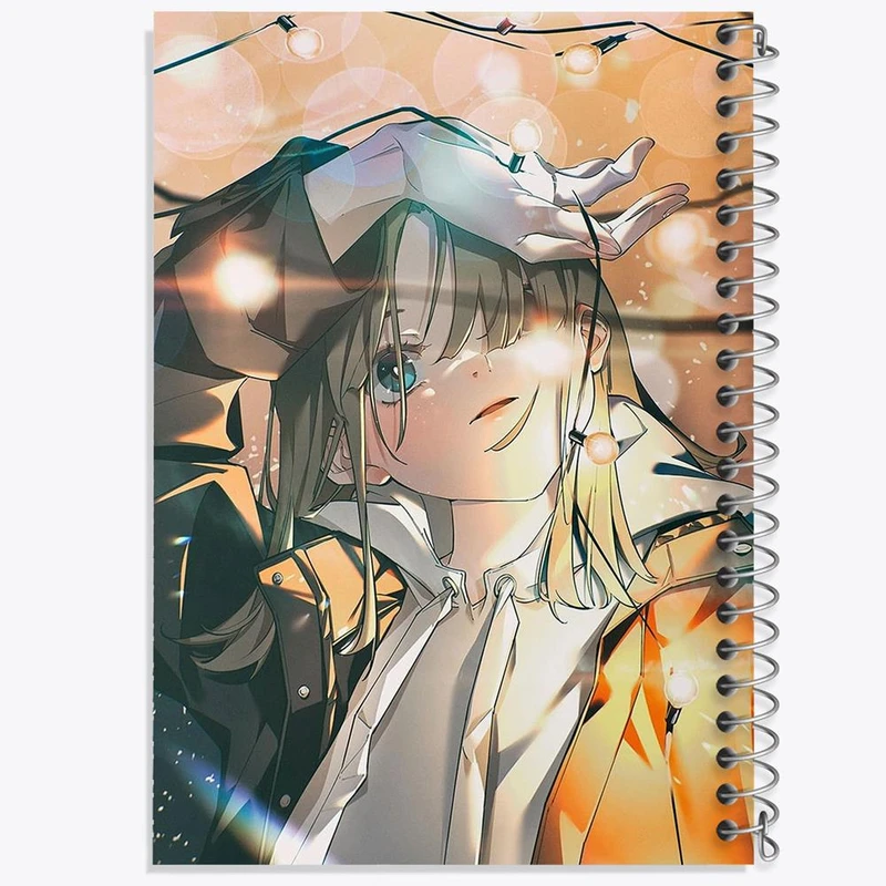 دفتر مشق 50 برگ خندالو مدل دختر انیمه ای کد 18090