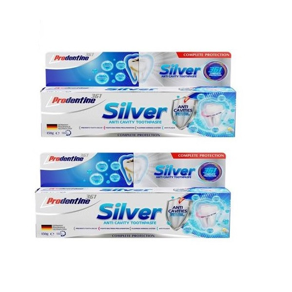 خمیر دندان پرودنتین مدل Silver حجم 150 میلی لیتر مجموعه 2 عددی