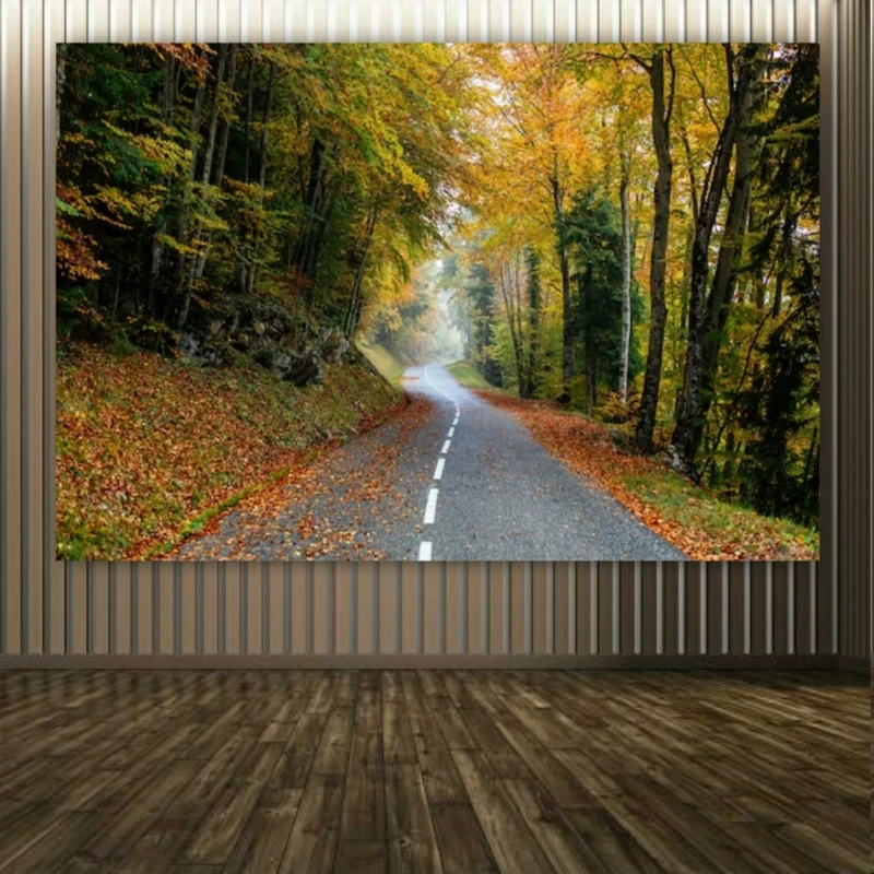 پوستر پارچه ای طرح طبیعت مدل جاده و پائیز کد PP2561