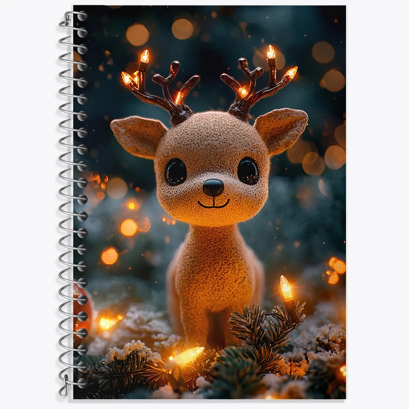 دفتر زبان 50 برگ خندالو مدل سه خط طرح گوزن بامزه کد F7821