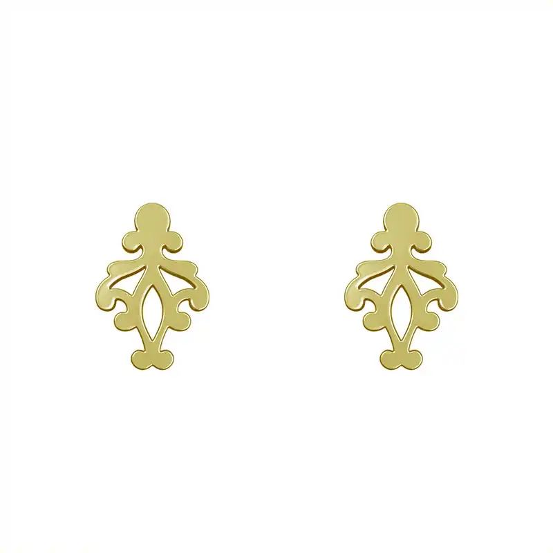 گوشواره طلا 18 عیار زنانه مدوپد مدل هندسی کد GA1-15152