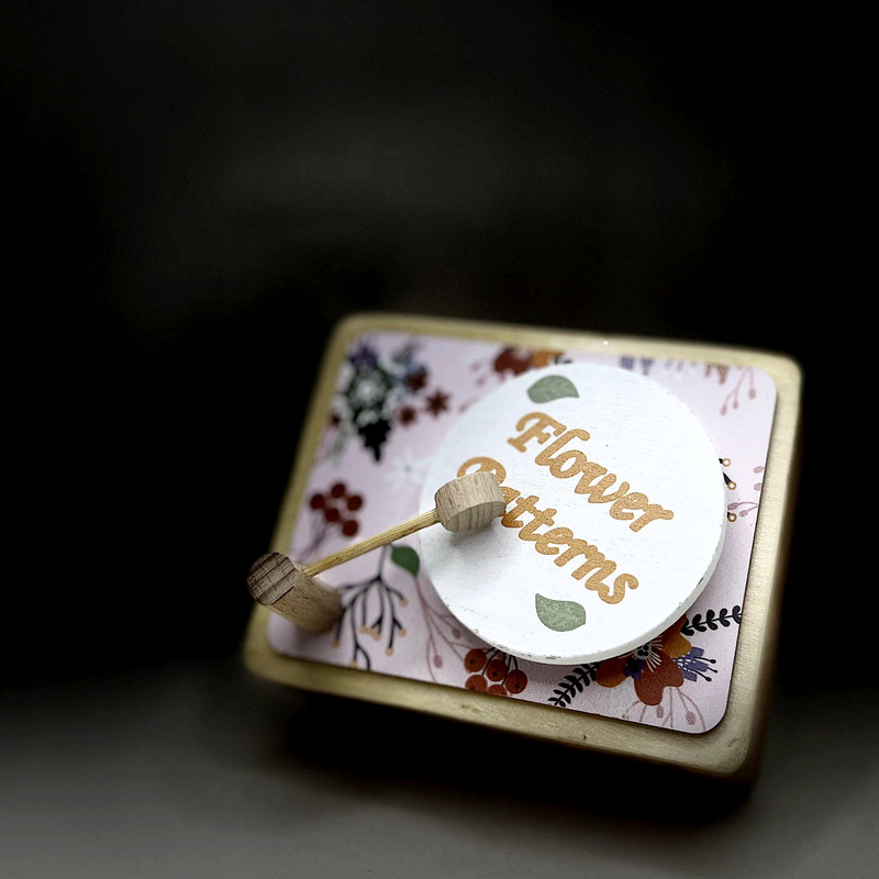 جعبه موزیکال مدل Flower Patterns طرح گرامافون کد A835