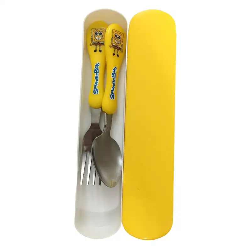 قاشق و چنگال مدل بابا اسفنجی کد 2 مجموعه 2 عددی