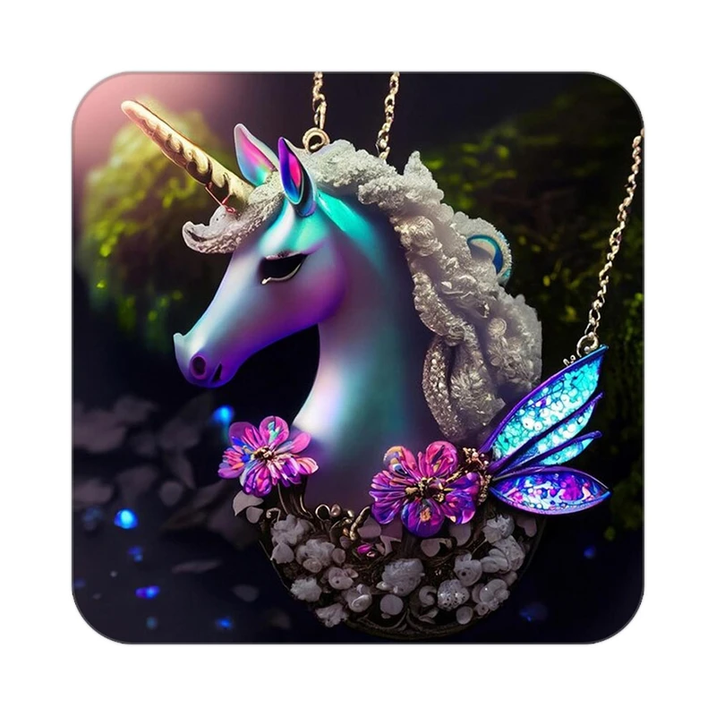 زیر لیوانی کاکتی طرح اسب تک شاخ و یونیکورن مدل mp31069