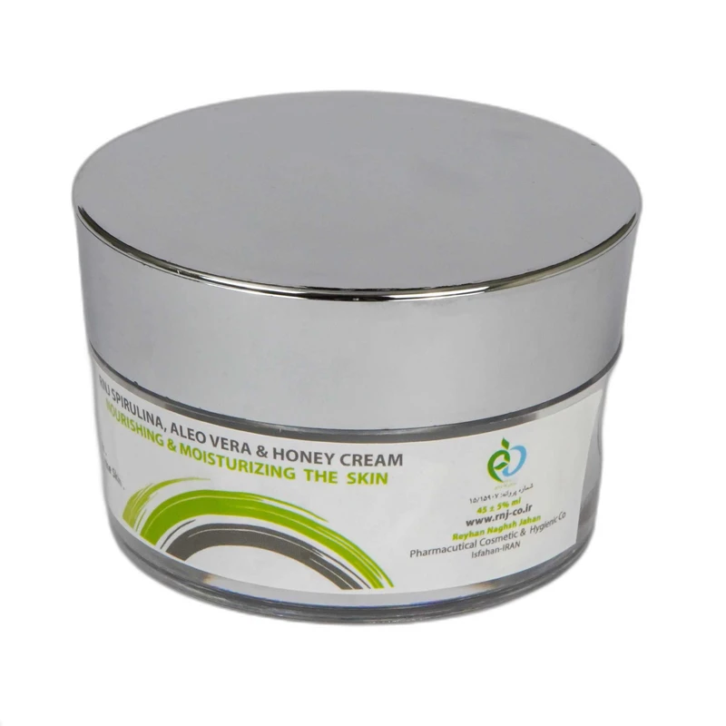 کرم مرطوب کننده آر ان جی مدل عصاره اسپیرولینا و آلوئه ورا و عسل حجم 45 میلی لیتر