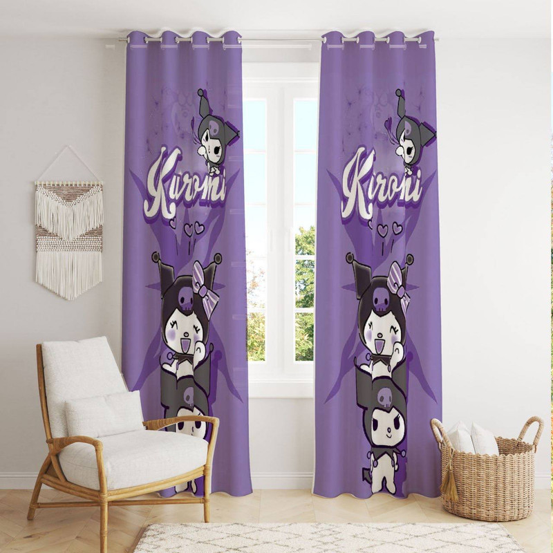 پرده  مدل کرومی kuromi  کد 502 سایز 140×280 سانتی متر