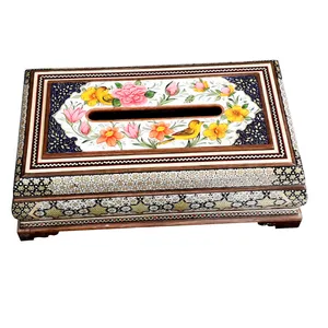 جعبه دستمال کاغذی خاتم کاری کد 09