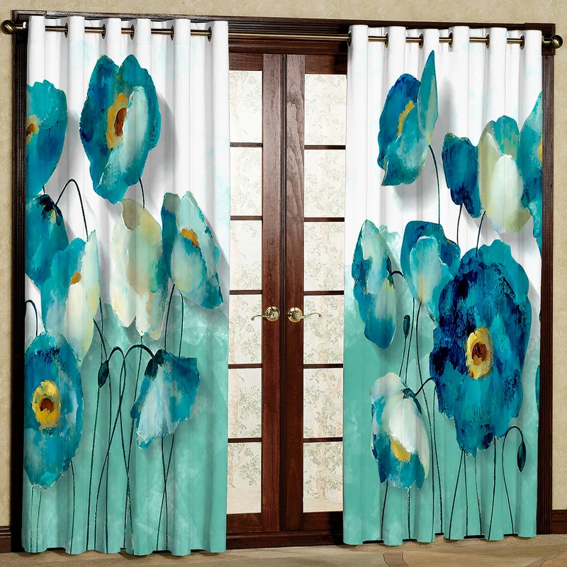 پرده مدل گل هازان پانچی کد 4780 سایز 140x200 سانتی متر