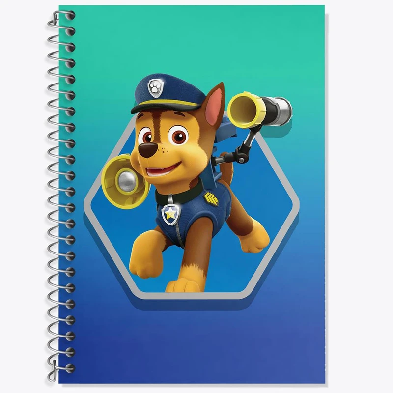 دفتر زبان 50 برگ خندالو مدل دو خط طرح چیس سگ های نگهبان Paw Patrol کد 12586