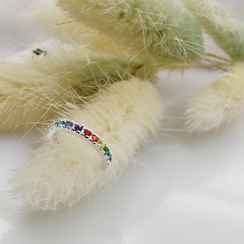 پیرسینگ نقره زنانه مدل ایرکاف لوکس کد 08