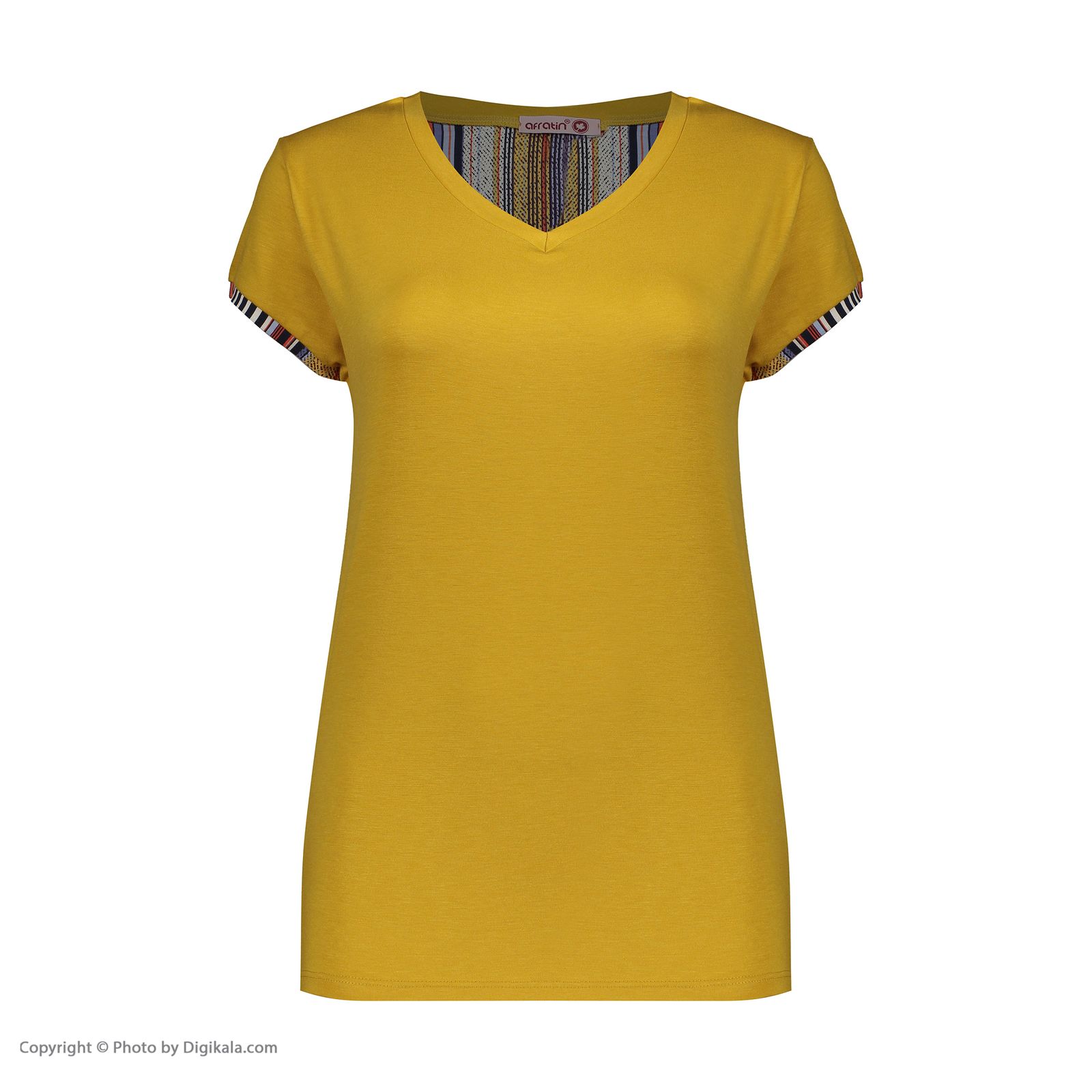 تی شرت آستین کوتاه زنانه افراتین مدل 6572 رنگ خردلی -  - 2