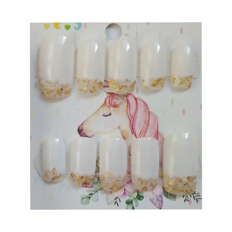 ناخن مصنوعی مدل ورق طلا بسته ده عددی