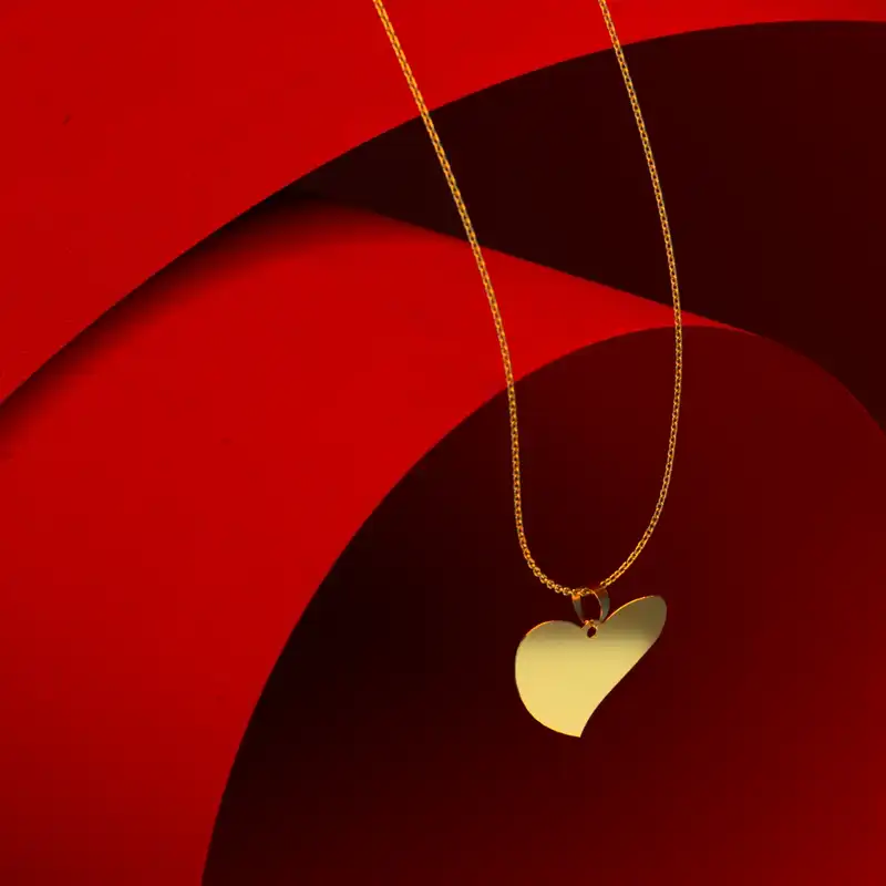 گردنبند طلا 18 عیار زنانه مدوپد مدل قلب کد E2-1-1225