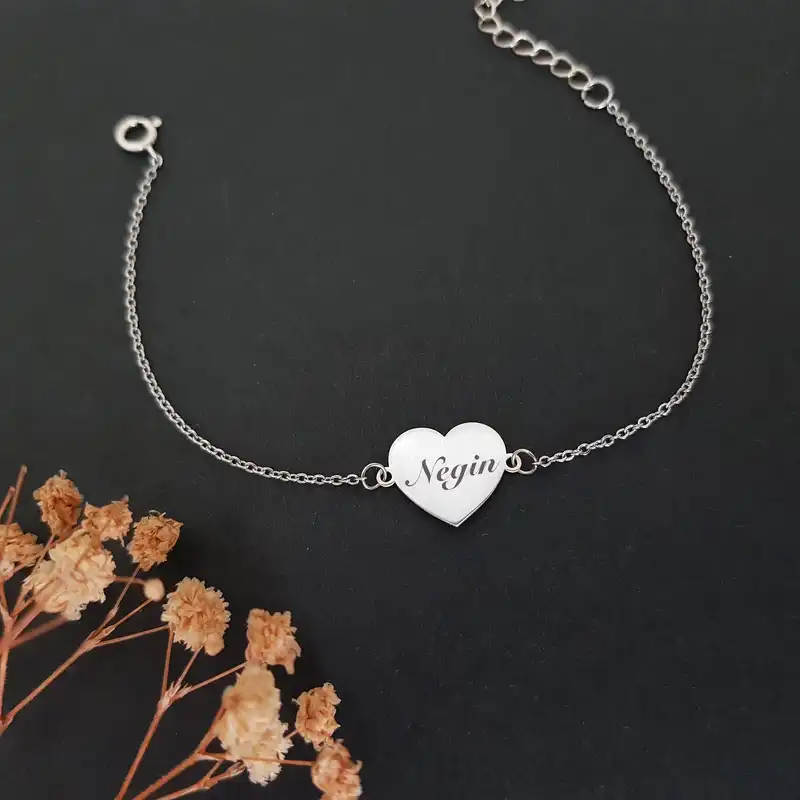 دستبند نقره زنانه ترمه ۱ مدل نگین کد DN 3011