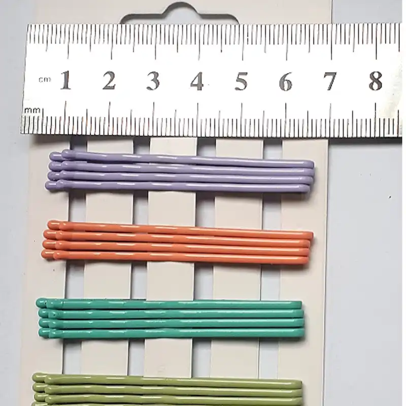 سنجاق مو زنانه مدل رنگین کمانی لبه گرد کد ngr050 بسته 20 عددی