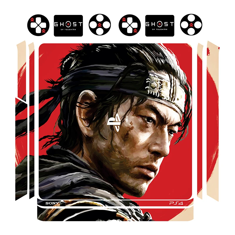 برچسب پلی استیشن 4 اسلیم توییجین وموییجین مدل Ghost of Tsushima 03 مجموعه 14 عددی