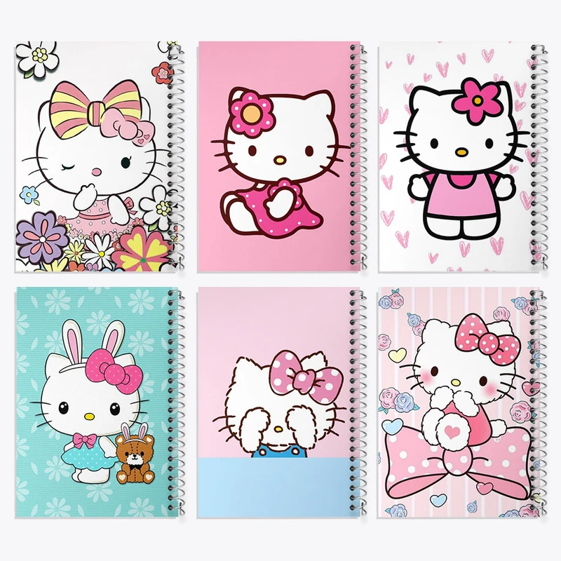 دفتر مشق 100 برگ خندالو طرح هلو کیتی (Hello Kitty) کد 284 مجموعه 6 عددی