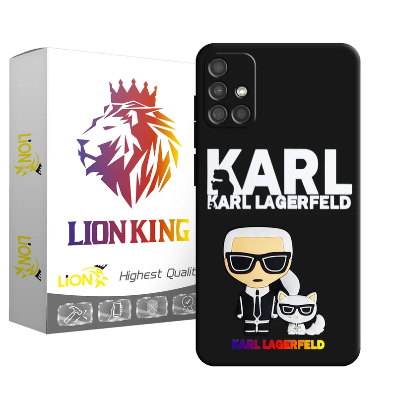 کاور لاین کینگ مدل مرد وگربه 3D  مناسب برای گوشی موبایل سامسونگ Galaxy A71