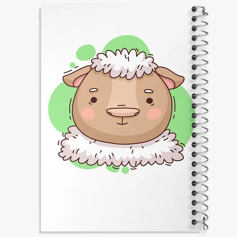 دفتر شطرنجی 50 برگ خندالو مدل گوسفند حیوانات بامزه کد 37171