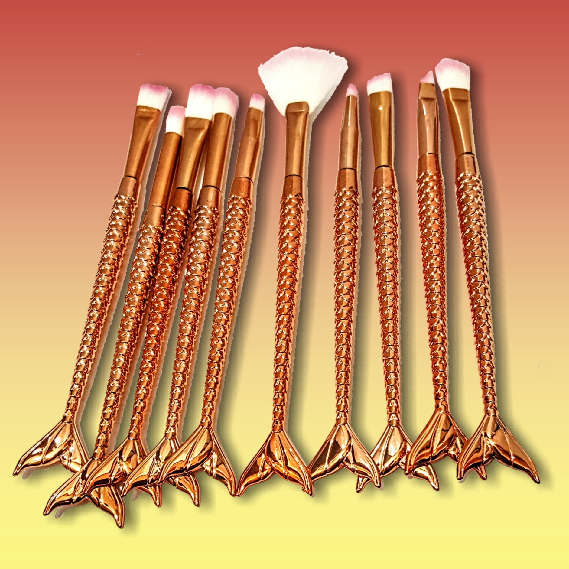 ست برس آرایشی مدل پری دریایی بسته 10 عددی