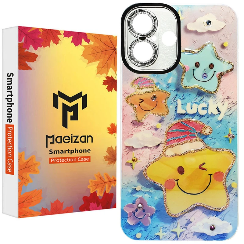 کاور پاییزان مدل ستاره LUCKY طرح لاکچری مناسب برای گوشی موبایل اپل IPhone 16