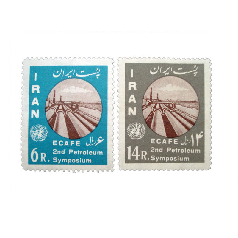 تمبر یادگاری مدل سمپوزیوم نفتی 41 کد IR2595 مجموعه 2 عددی