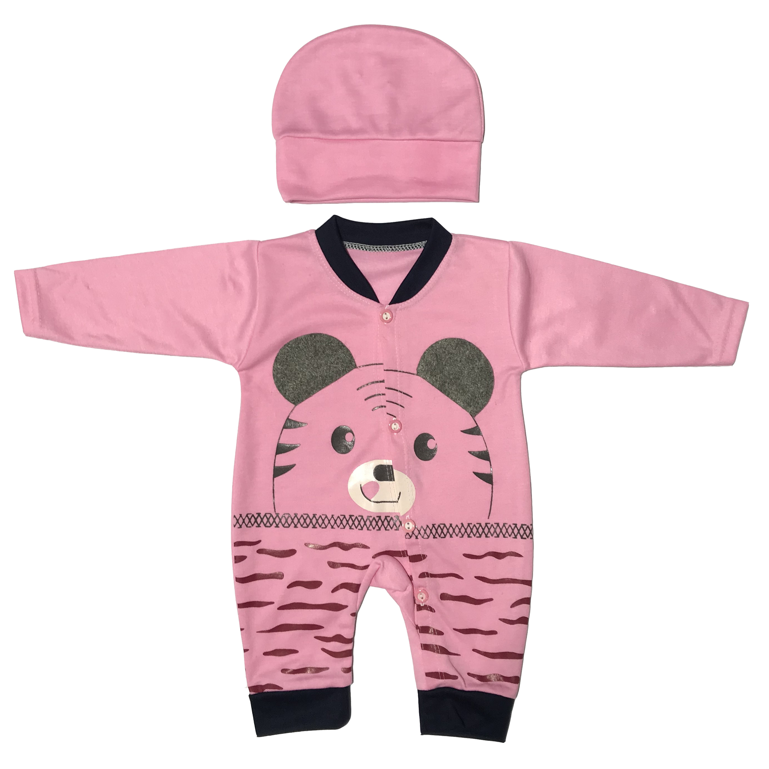 ست سرهمی و کلاه نوزادی طرح پاندا کد KH21