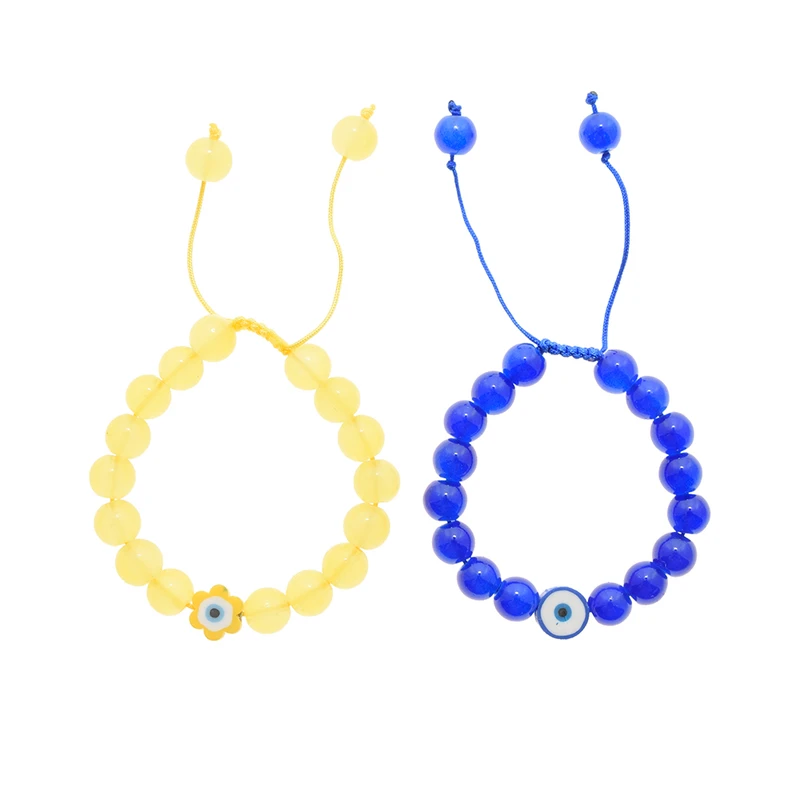 دستبند دخترانه دلنار گالری مدل چشم نظر بسته 2 عددی