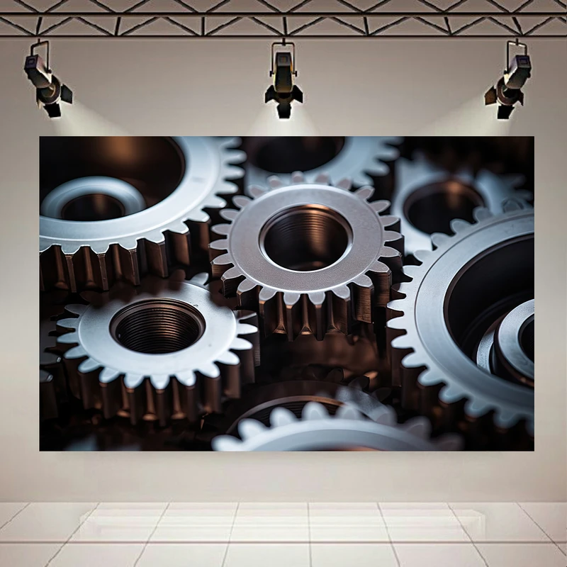 پوستر پارچه ای طرح مخمل صنعت مدل چرخدنده کد AR302566