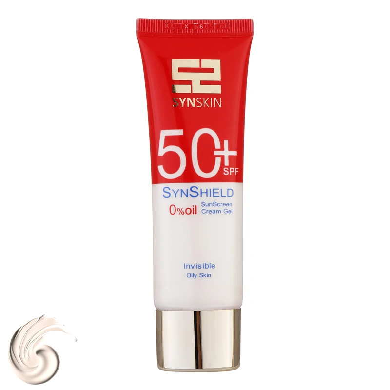 فلوئید ضدآفتاب بدون رنگ ساین اسکین SPF50 مدل SYN SHIELD، مناسب پوست‌های چرب، حجم 50 میلی‌لیتر