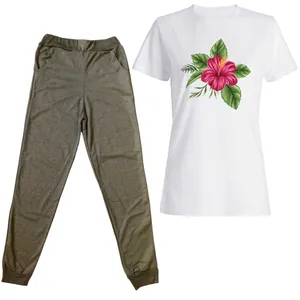 ست تی شرت آستین کوتاه و شلوار زنانه مدل 29