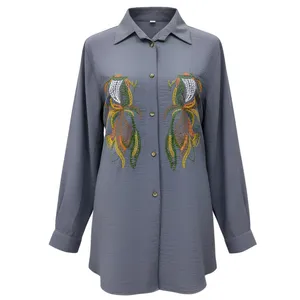 شومیز آستین بلند یقه برگردان زنانه مدل 112473