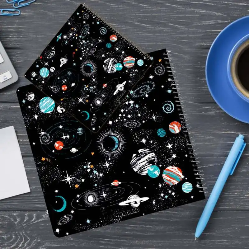 دفتر مستر راد مدل بولت ژورنال نقطه‌‎ای طرح کهکشانی کد fiory 2076 به همراه جامدادی مجموعه 4 عددی