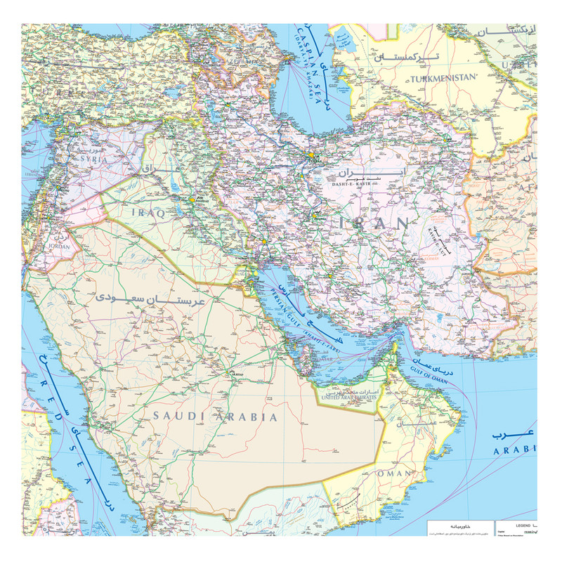 نقشه راهنمای خاورمیانه گیتاشناسی نوین کد ۱۳۷۲